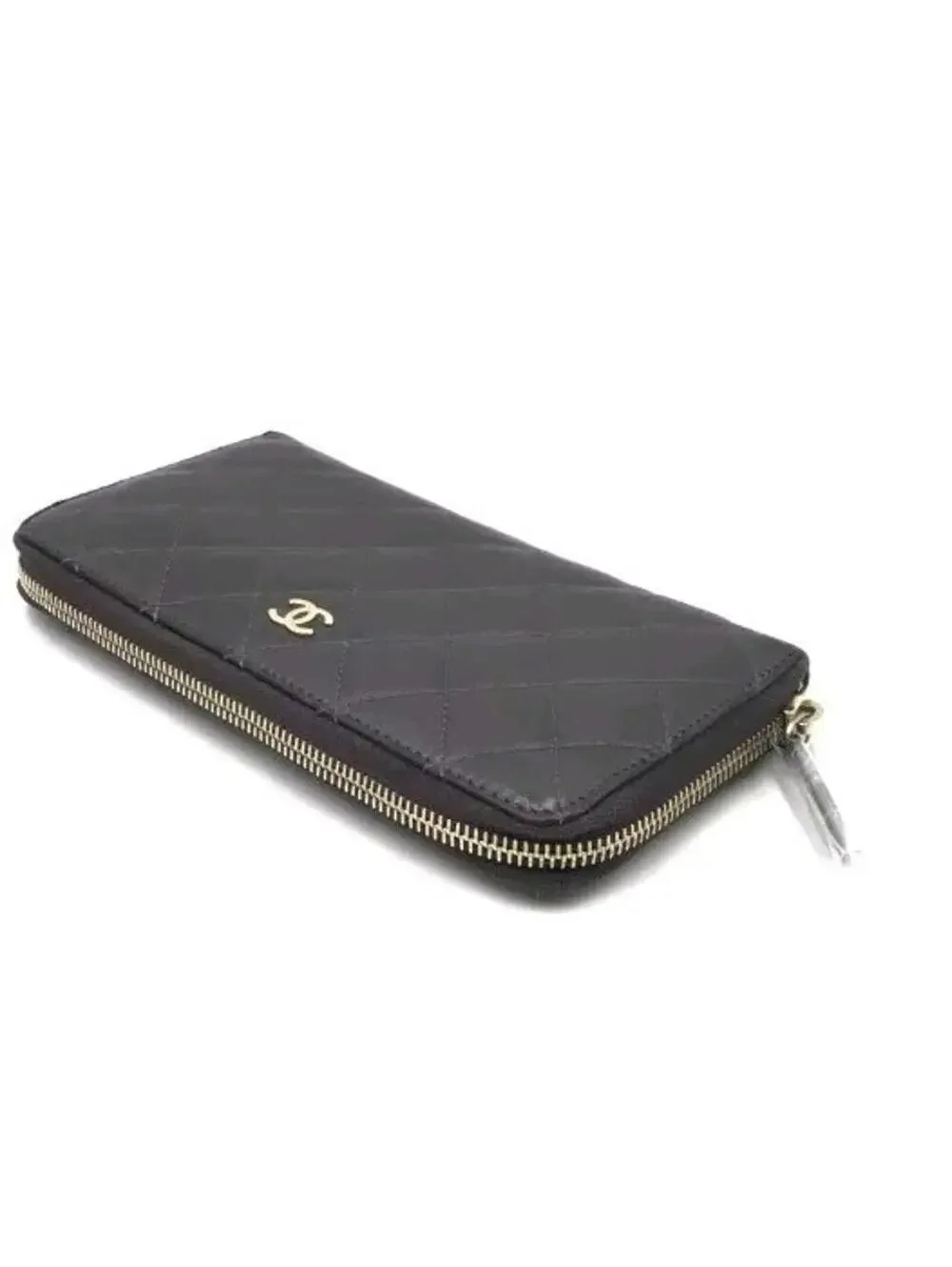 CHANEL Matelasse Long Wallet Lambskin Purple